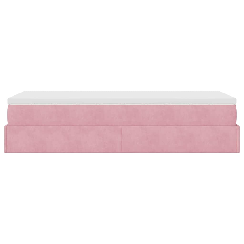 Ottoman-Bett mit Matratze Rosa 80x200 cm Samt