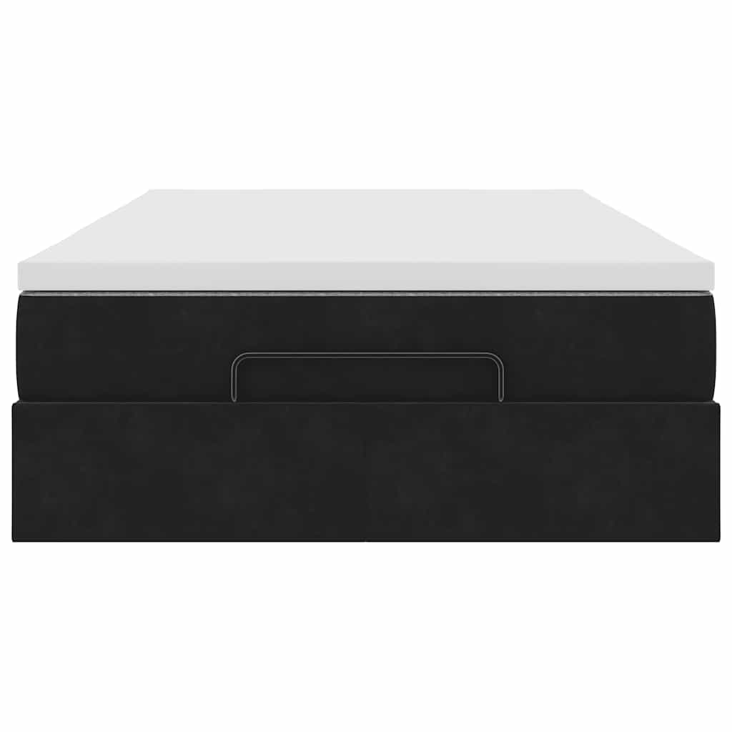 Ottoman-Bett mit Matratze Schwarz 120x200 cm Samt