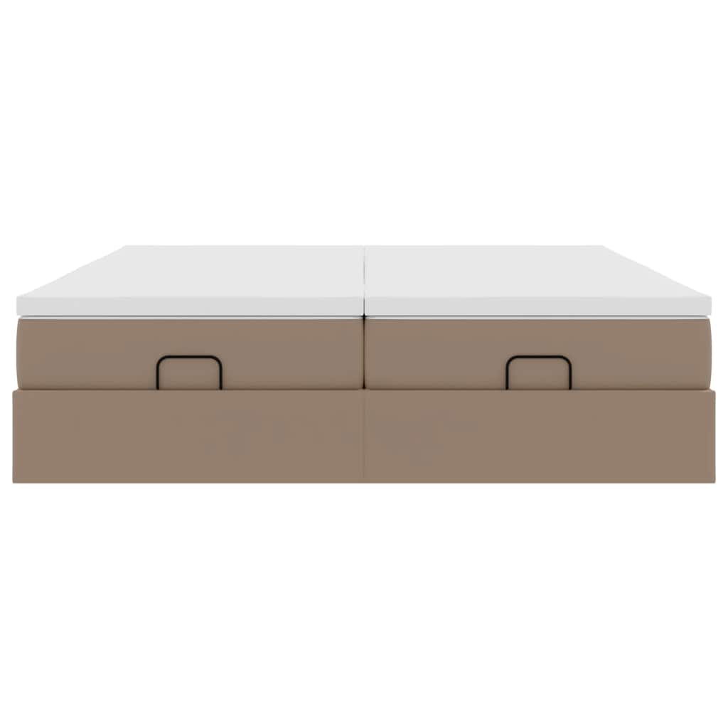 Ottoman-Bett mit Matratzen Cappuccino 180x200cm Kunstleder