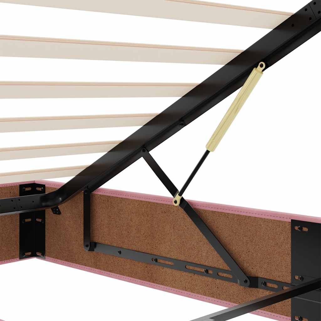 Ottoman-Bett mit Matratzen Rosa 180x200 cm Samt