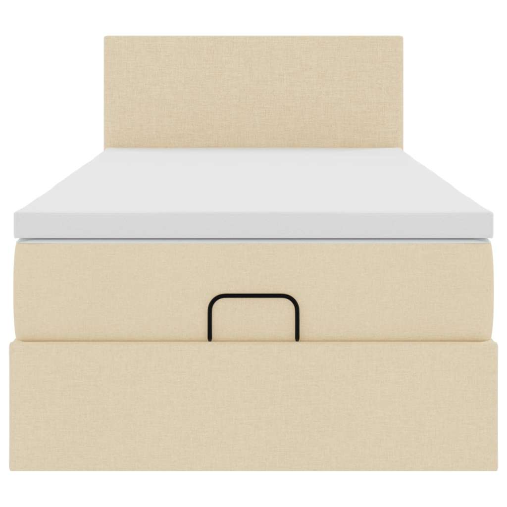 Ottoman-Bett mit Matratze Creme 80x200 cm Stoff