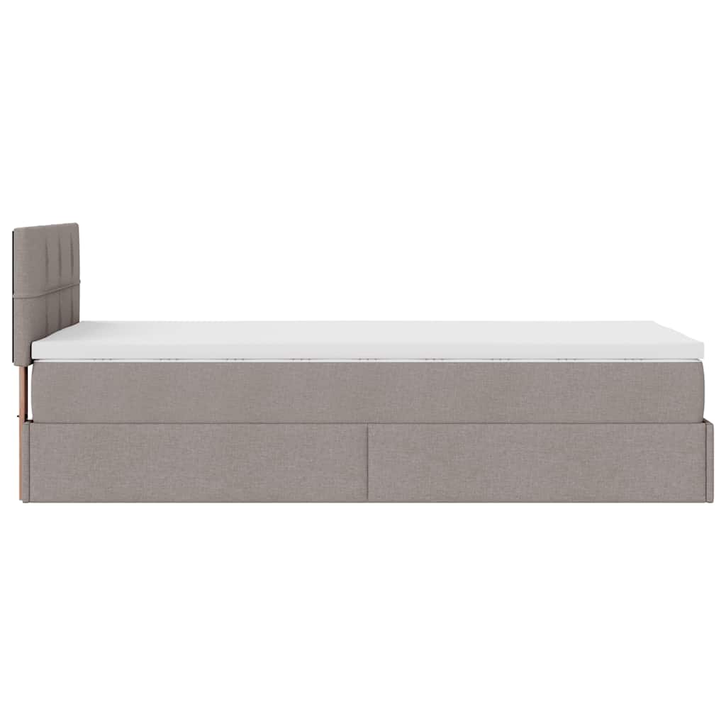 Ottoman-Bett mit Matratze Taupe 80x200 cm Stoff