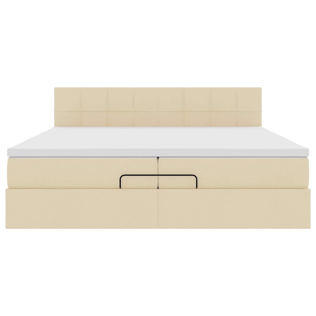 Ottoman-Bett mit Matratze Creme 200x200 cm Stoff