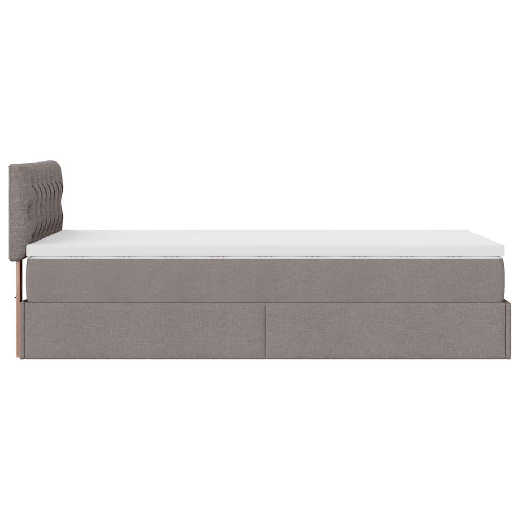 Ottoman-Bett mit Matratze Taupe 80x200 cm Stoff