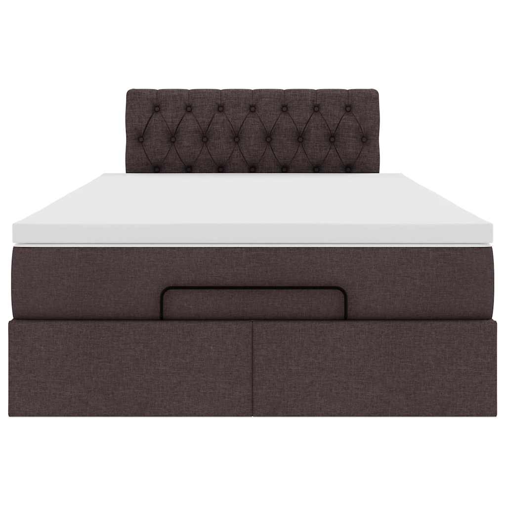 Ottoman-Bett mit Matratze Dunkelbraun 120x200 cm Stoff