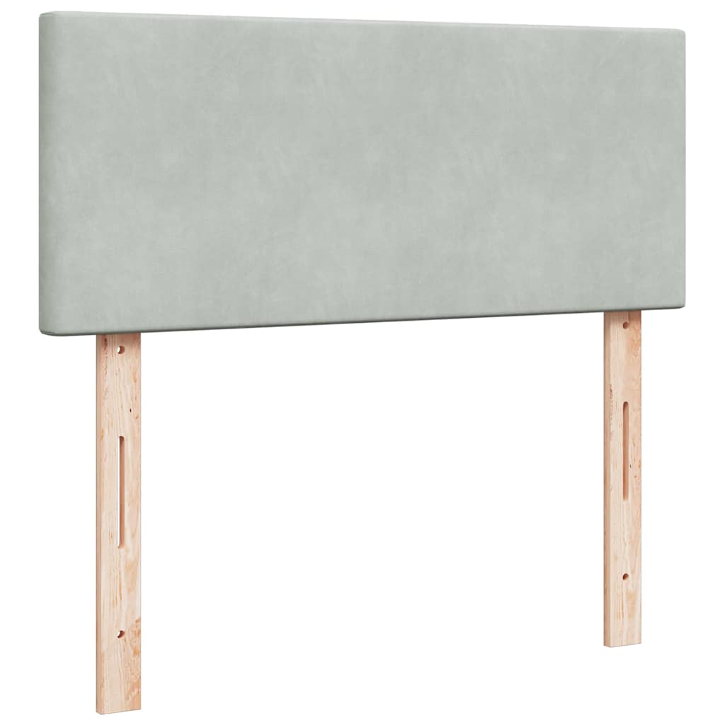 Ottomanische Bett mit Matratze Hellgrau 120x190 cm Samt