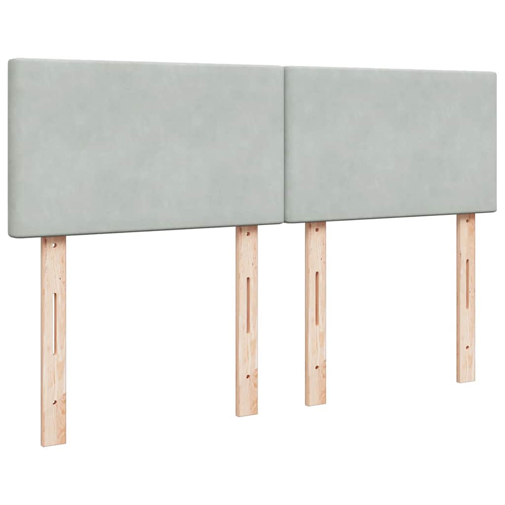 Ottoman-Bett mit Matratze Hellgrau 140x200 cm Samt