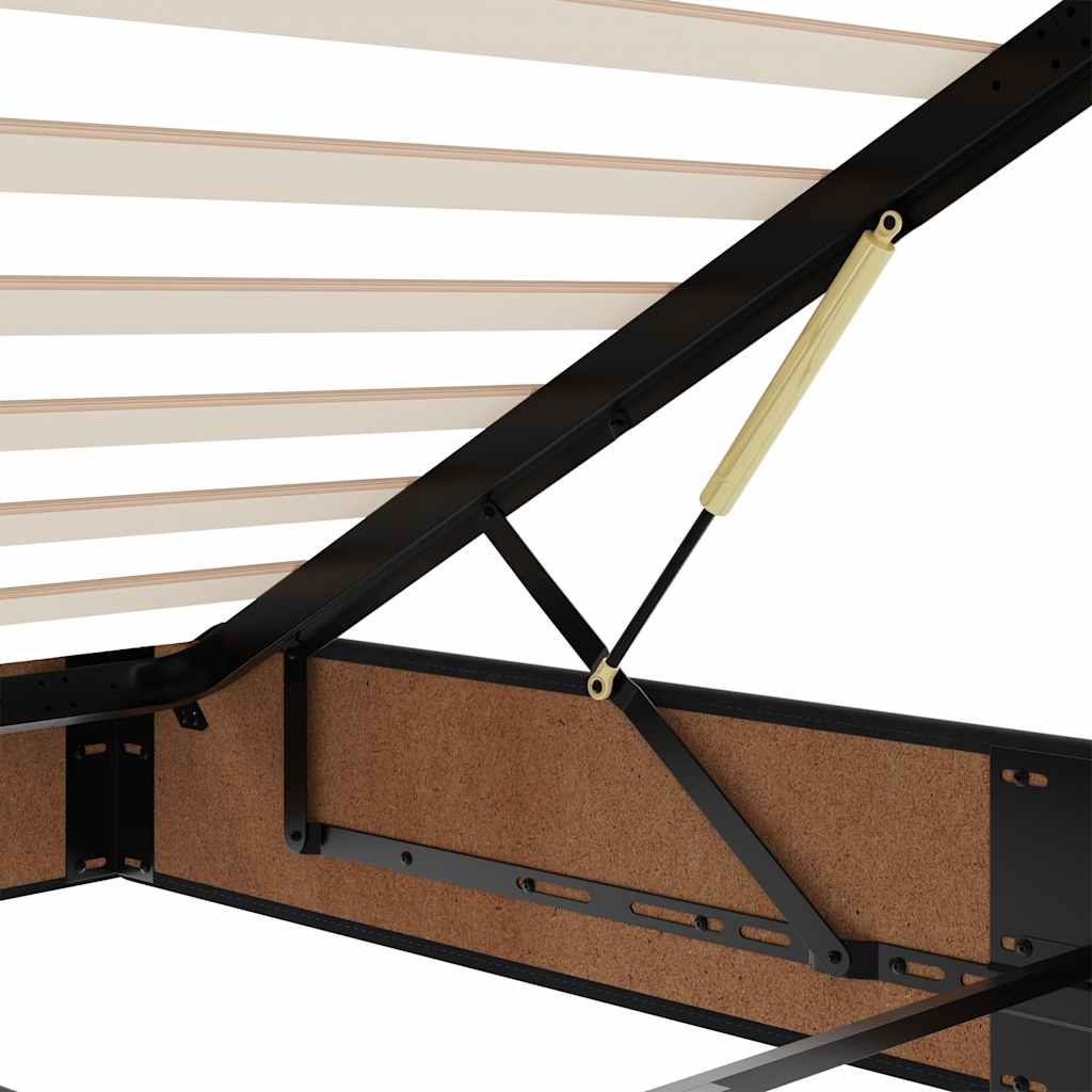 Ottoman-Bett mit Matratze Schwarz 100x200 cm Samt