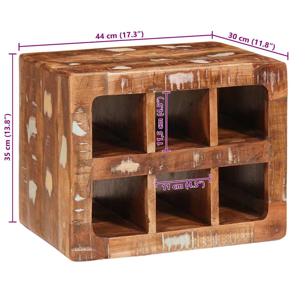 Weinregal Braun 44 x 30 x 35 cm Massives recyceltes Holz
