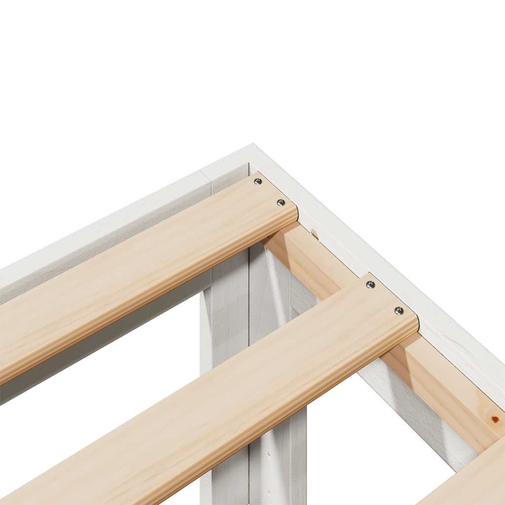 Massivholzbett ohne Matratze Weiß 80x200 cm Kiefernholz