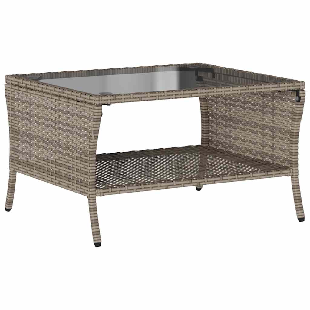 6-tlg. Garten-Sofagarnitur mit Kissen Grau Poly Rattan