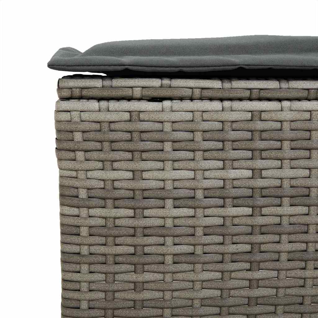 6-tlg. Garten-Sofagarnitur mit Kissen Grau Poly Rattan