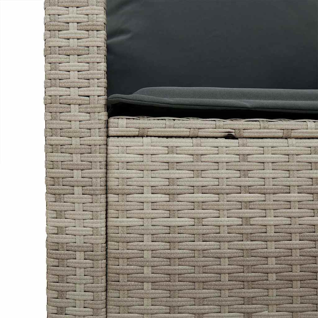 6-tlg. Garten-Sofagarnitur mit Kissen Hellgrau Poly Rattan