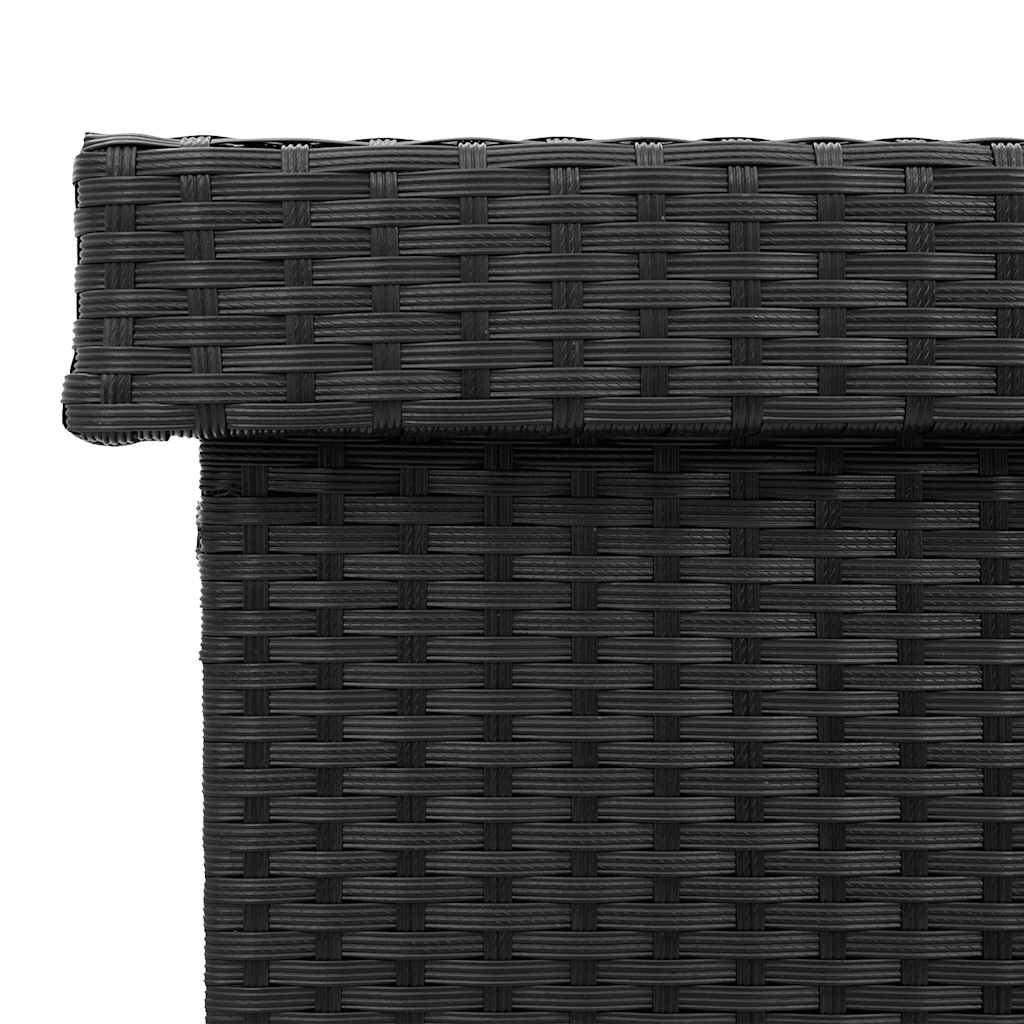 Gartentruhe mit Rollen Schwarz 110x55x73 cm Poly Rattan