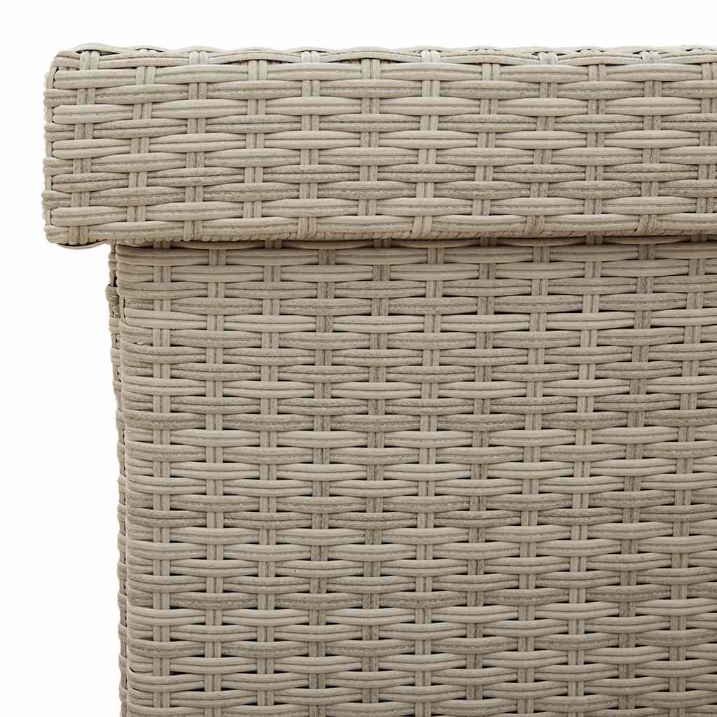 Gartentruhe mit Rollen Hellgrau 160x55x75 cm Poly Rattan