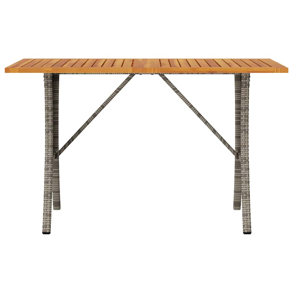 Gartensofa 3-Sitzer mit Kissen & Tisch Grau Poly Rattan