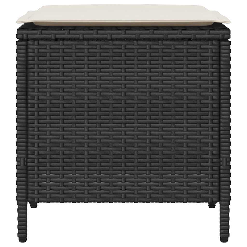 4-tlg. Garten-Sofagarnitur mit Kissen Schwarz Poly Rattan