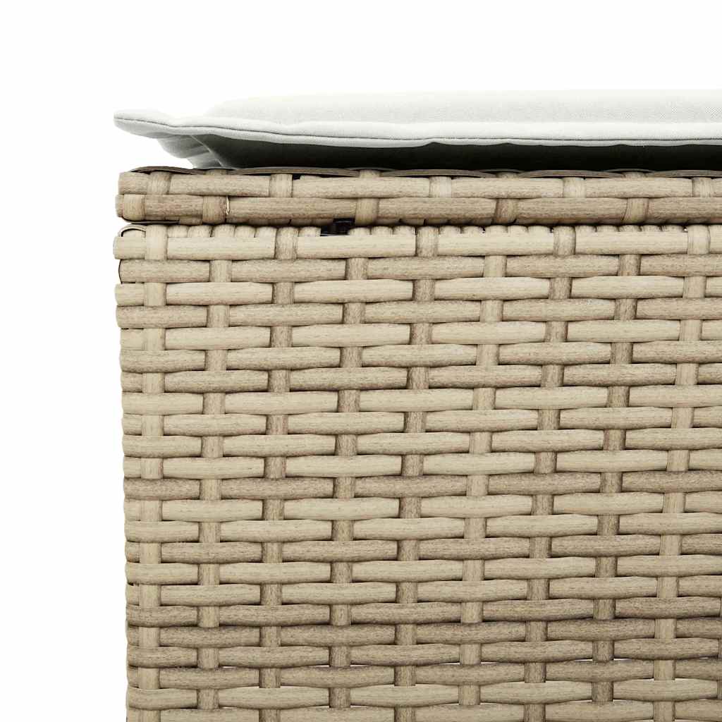4-tlg. Garten-Sofagarnitur mit Kissen Beige Poly Rattan