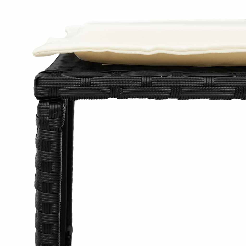 5-tlg. Garten-Sofagarnitur Kissen Stapelbar Schwarz Poly Rattan