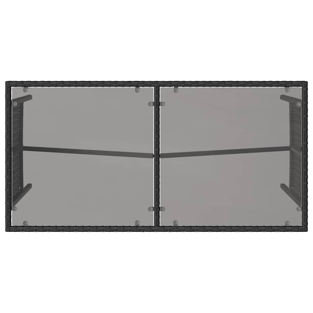 3-tlg. Garten-Essgruppe mit Kissen Schwarz Poly Rattan