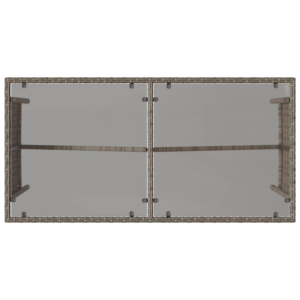 3-tlg. Garten-Essgruppe mit Kissen Grau Poly Rattan