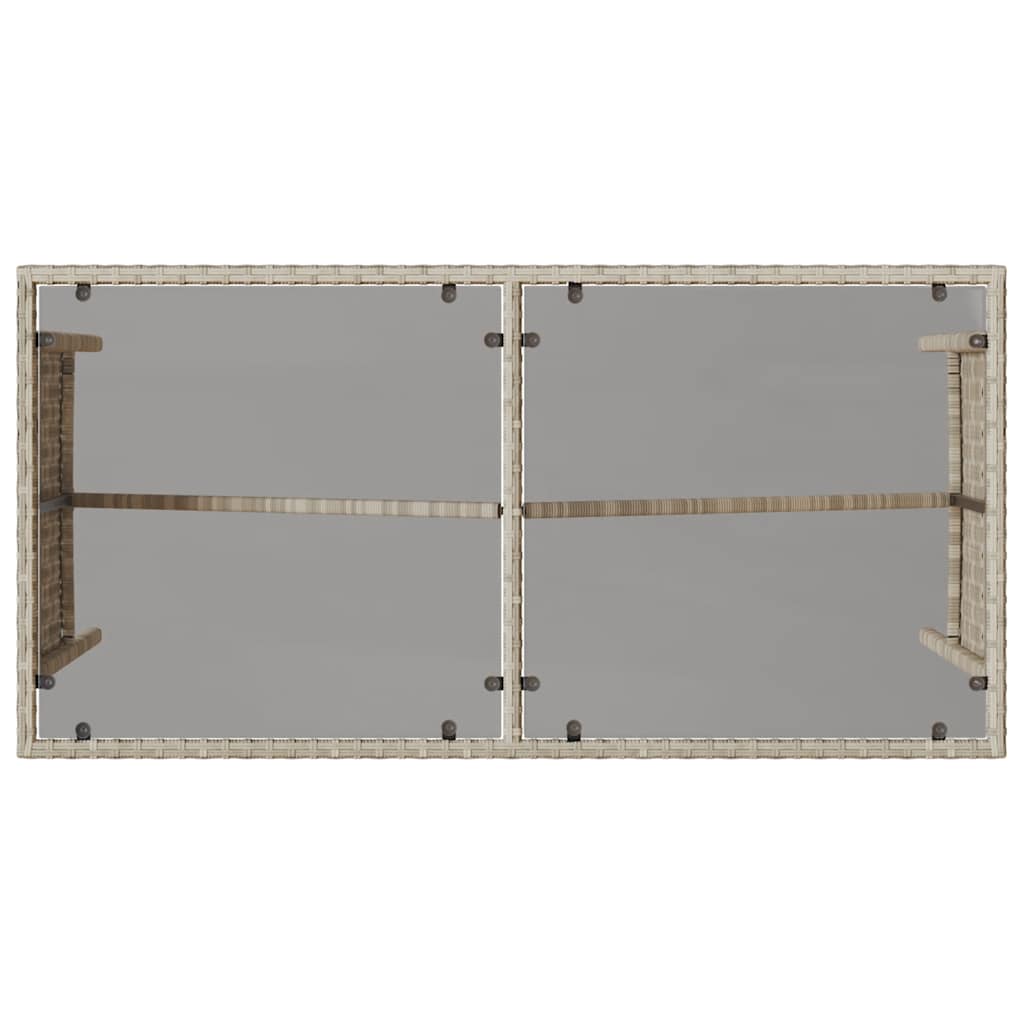 3-tlg. Garten-Essgruppe mit Kissen Hellgrau Poly Rattan