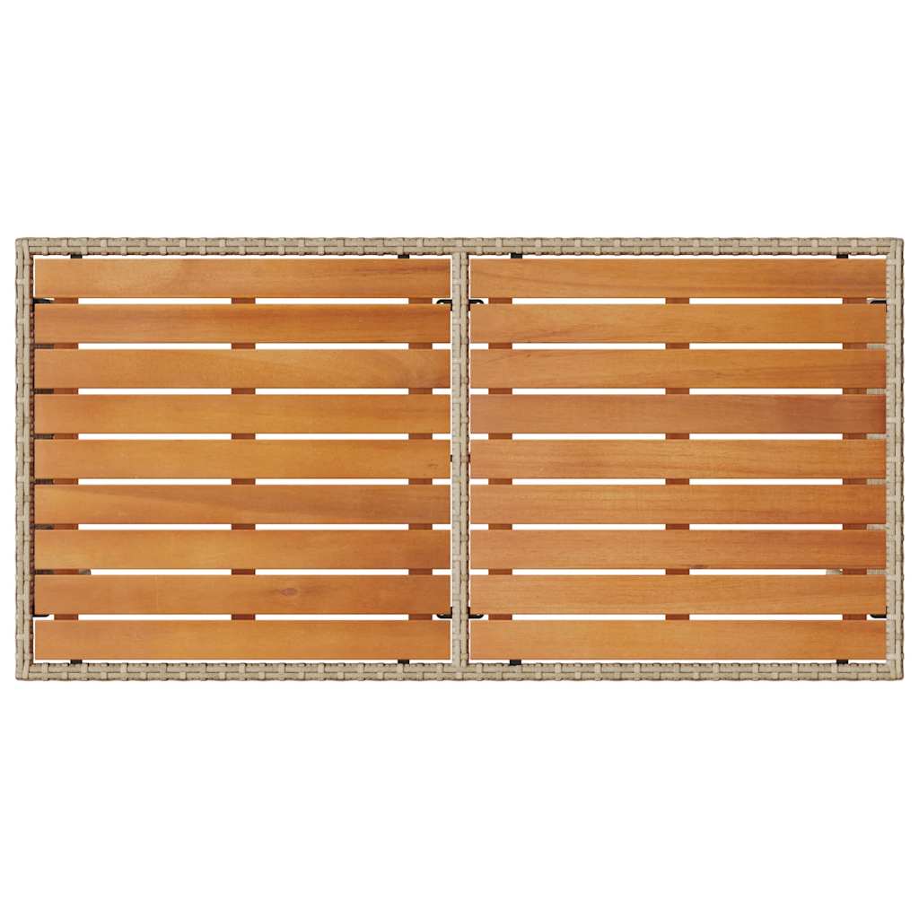 3-tlg. Garten-Essgruppe mit Kissen Beige Poly Rattan