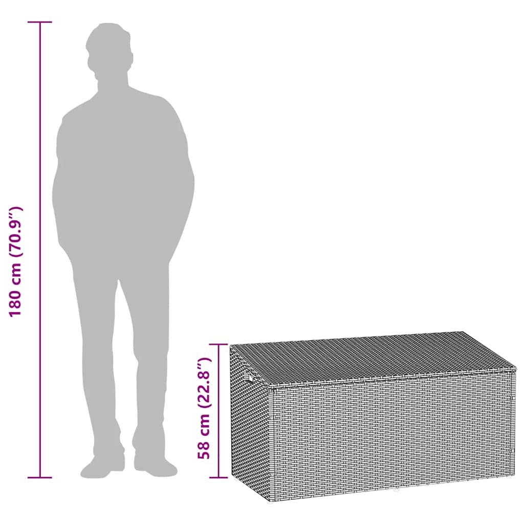 Garten-Auflagenbox Hellgrau 110x50x58 cm Poly Rattan