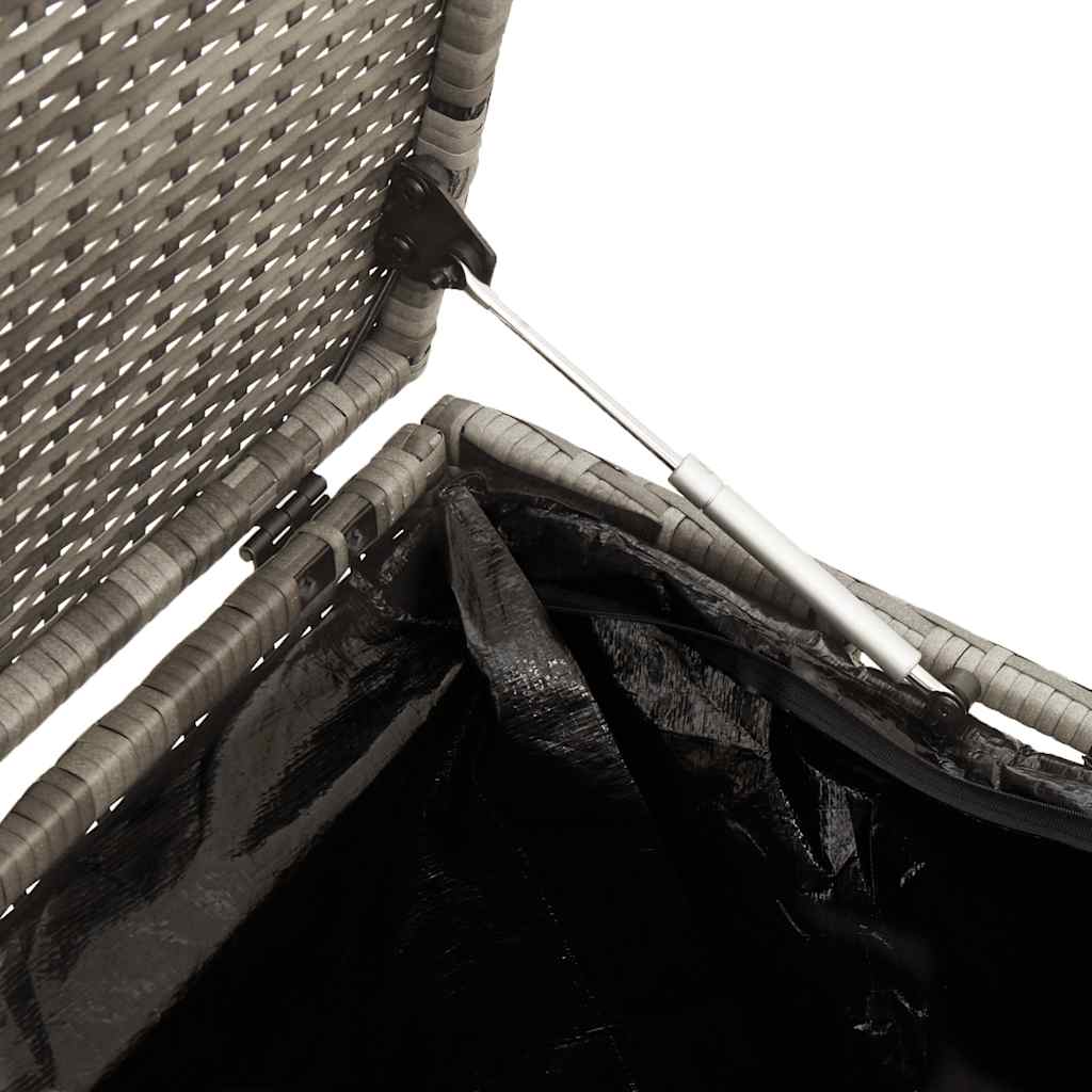 Garten-Auflagenbox Grau 220x50x58 cm Poly Rattan