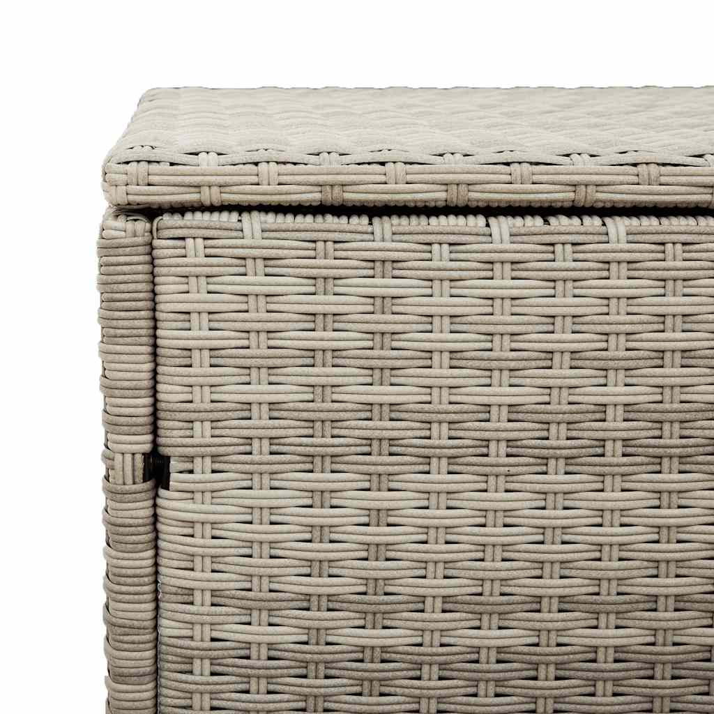 Garten-Auflagenbox Hellgrau 220x50x58 cm Poly Rattan