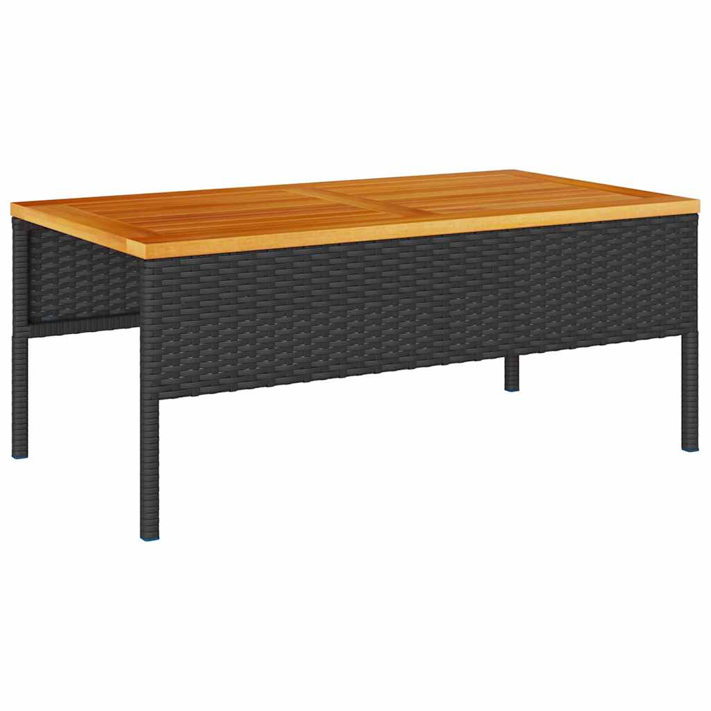 Garten-Sofa-Set 6 pcs Schwarz und Creme Poly-Rattan