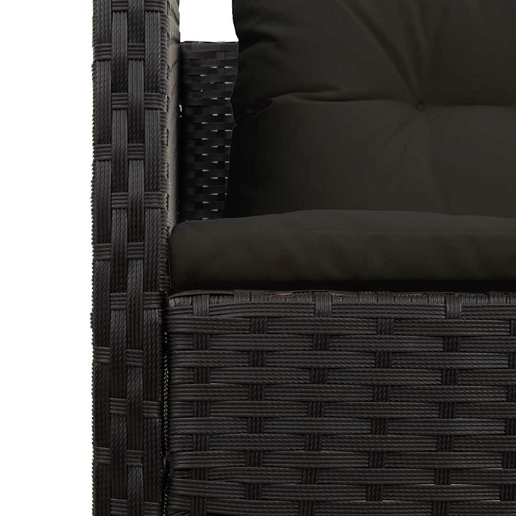 Garten-Sofa-Set 6 pcs Schwarz Poly-Rattan