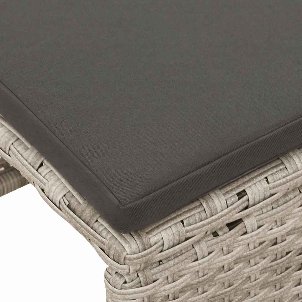 Garten-Sofa-Set 6 pcs Hellgrau und Dunkelgrau Poly-Rattan