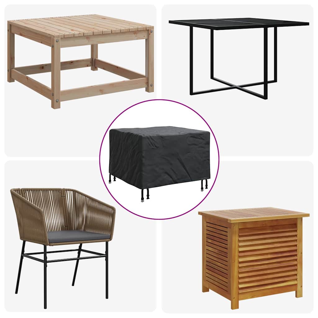 Schutzhülle für Gartenmöbel Schwarz 60 x 60 x 45 cm 420D-Gewebe