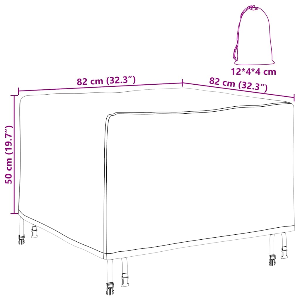 Schutzhülle für Gartenmöbel Schwarz 82 x 82 x 50 cm 420D-Gewebe