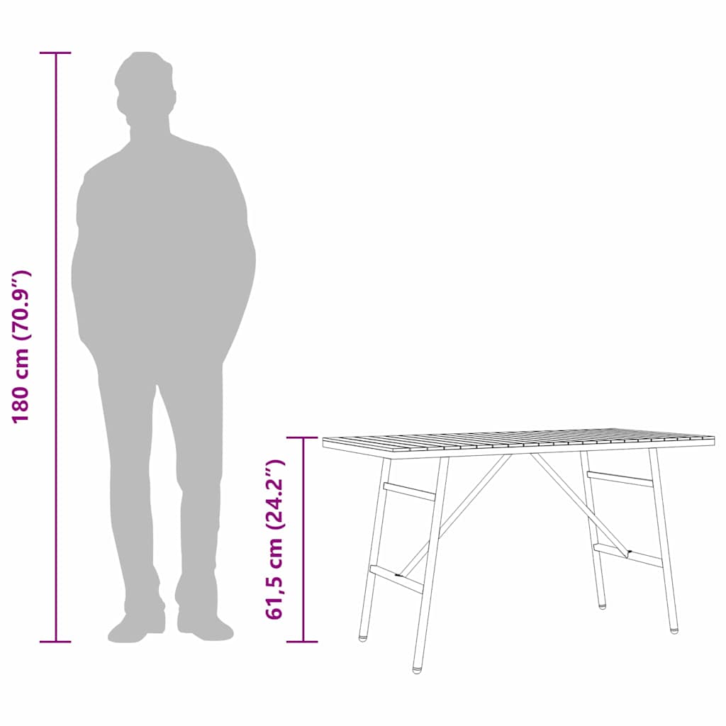 Esstisch Braun 110 x 55 x 62 cm Massivholz Akazie