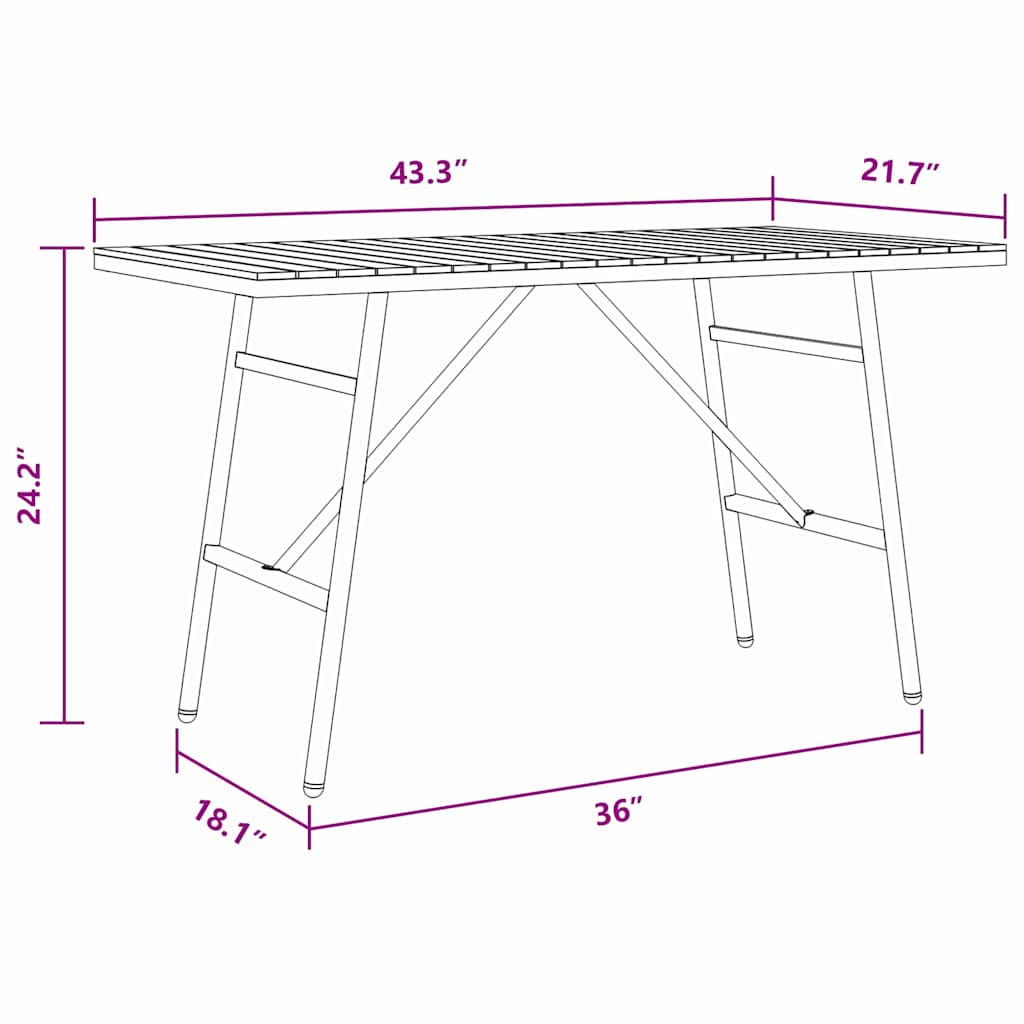Esstisch Braun 110 x 55 x 62 cm Massivholz Akazie