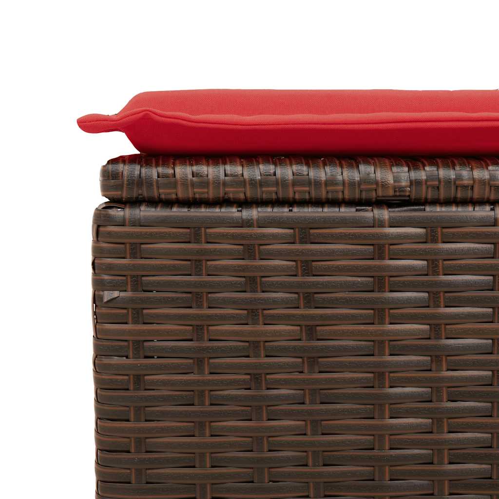 7-tlg. Garten-Sofagarnitur mit Kissen Braun Poly Rattan Akazie