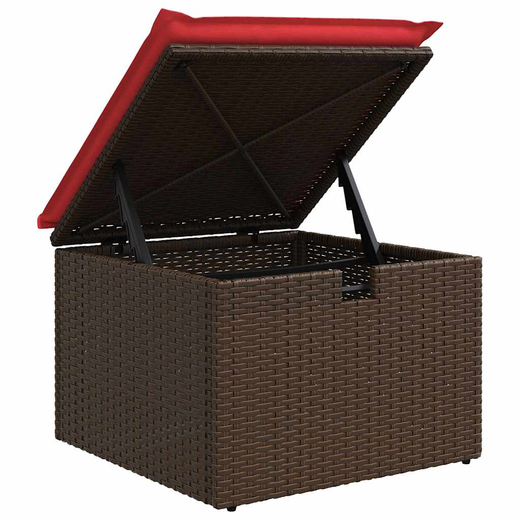 8-tlg. Garten-Sofagarnitur mit Kissen Braun Poly Rattan Akazie