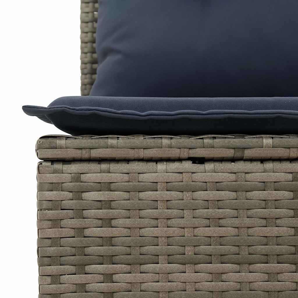 7-tlg. Garten-Sofagarnitur mit Kissen Schwarz Poly Rattan