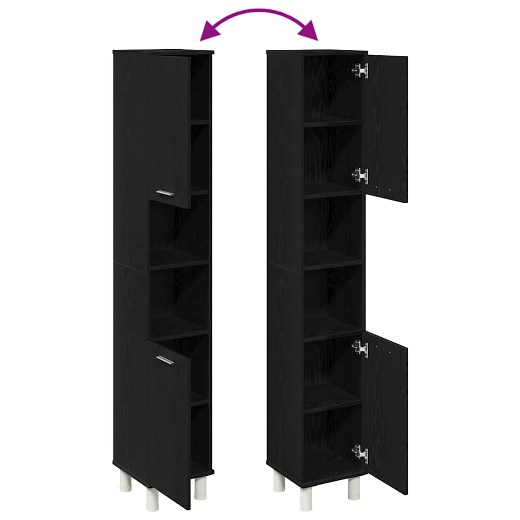 Badschrank Schwarze Eiche 30 x 30 x 179 cm Holzwerkstoff
