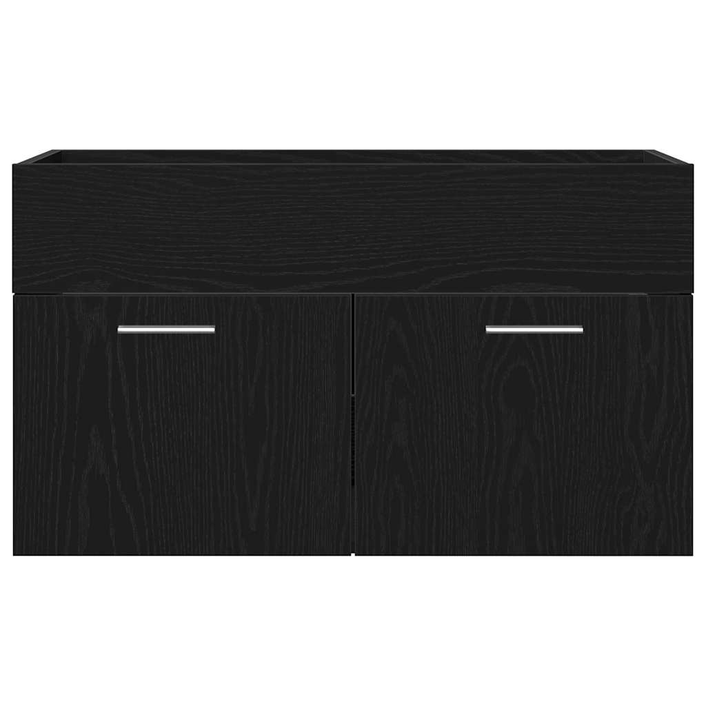 Waschbecken-Schrank mit Tür Schwarze Eiche 90 x 38.5 x 46 cm