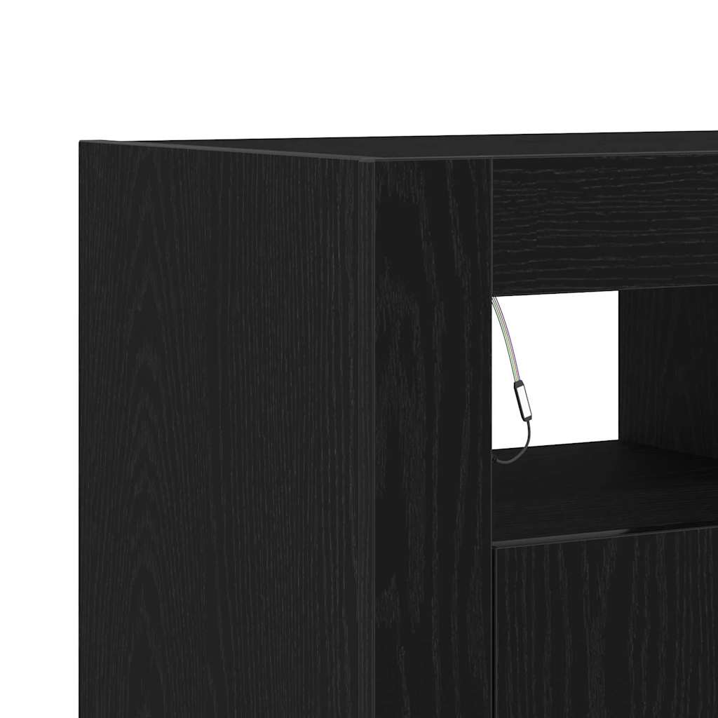 Sideboard Schwarz 80 x 35 x 75 cm Holzwerkstoff