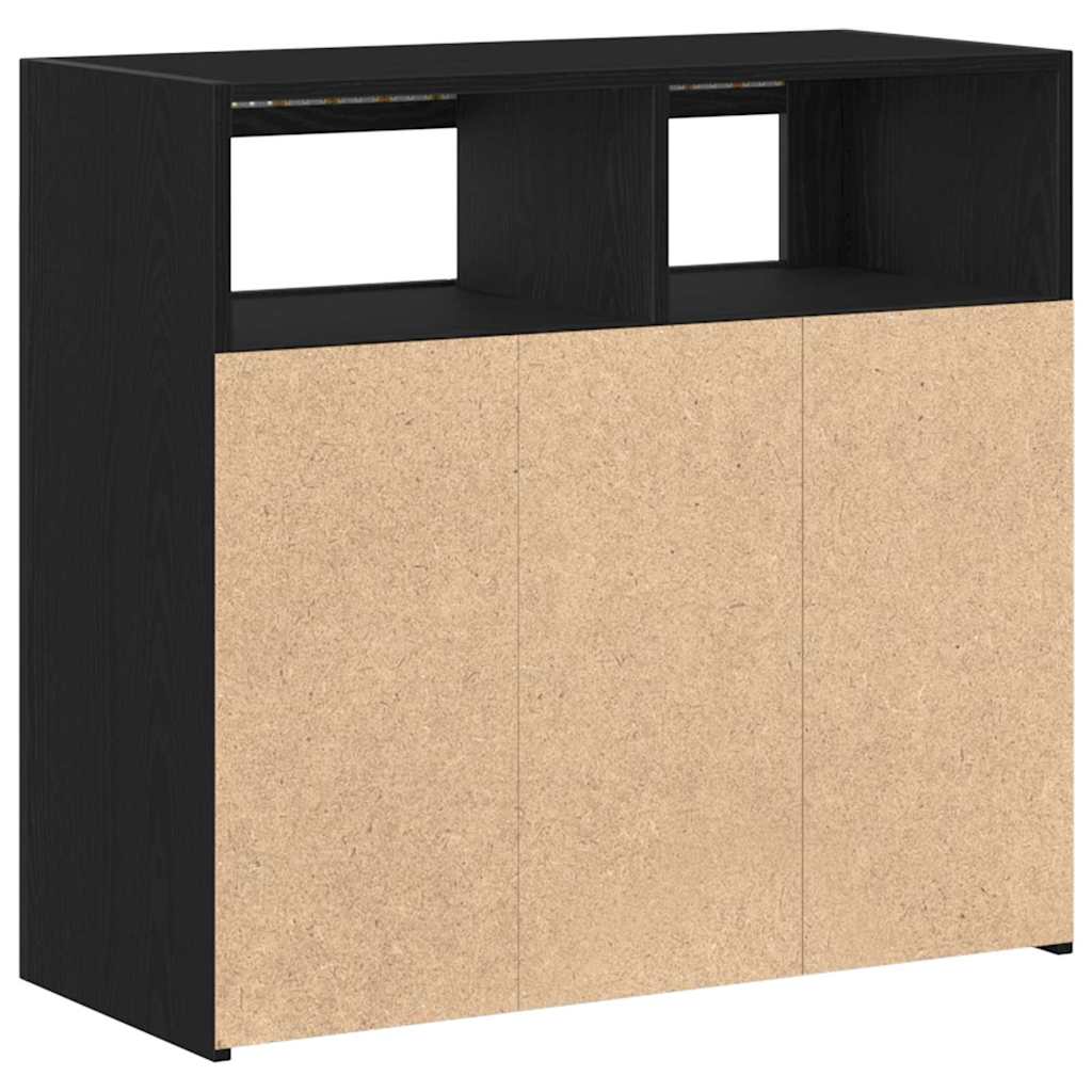 Sideboard Schwarz 80 x 35 x 75 cm Holzwerkstoff