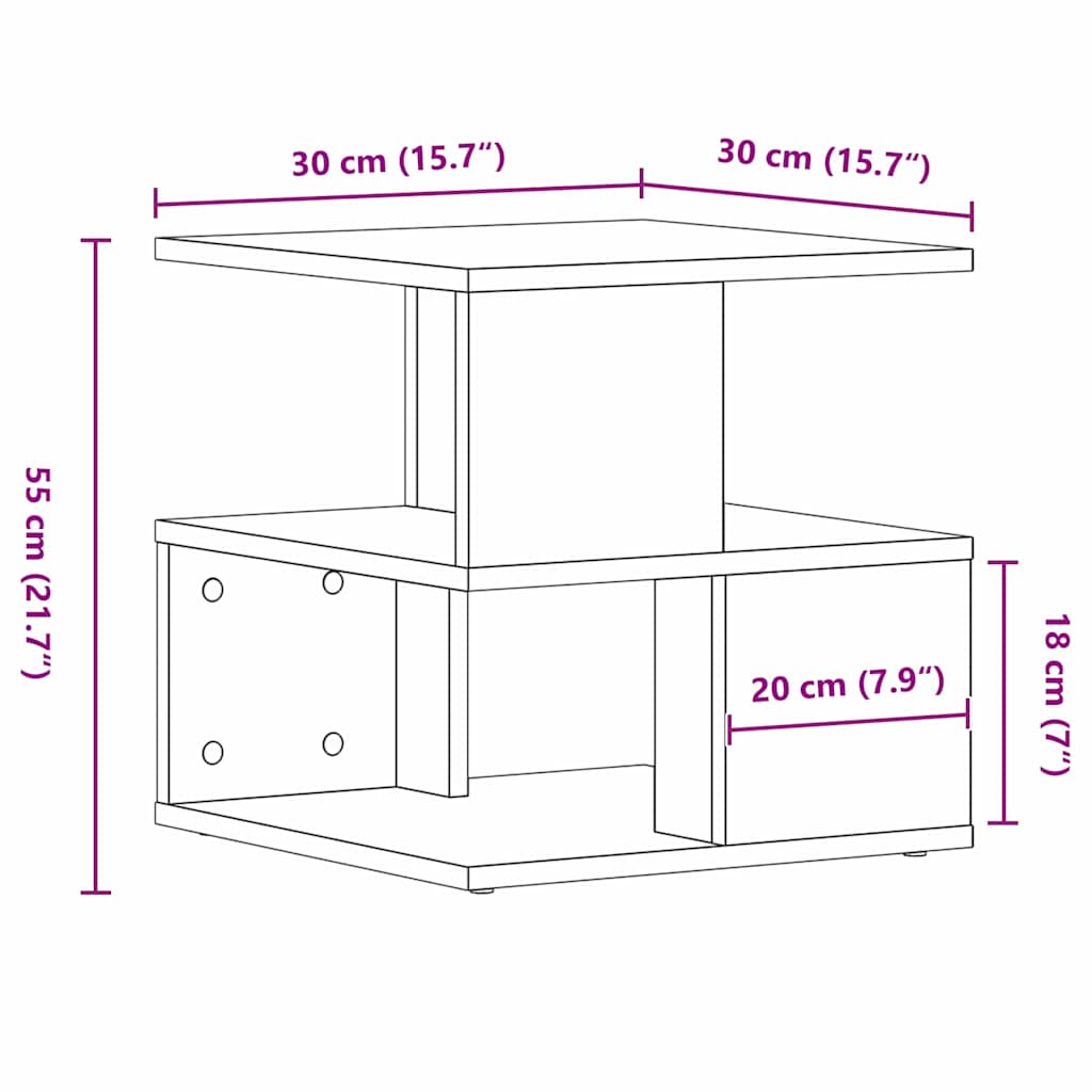 Beistelltisch Altholz 40 x 40 x 40 cm Holzwerkstoff