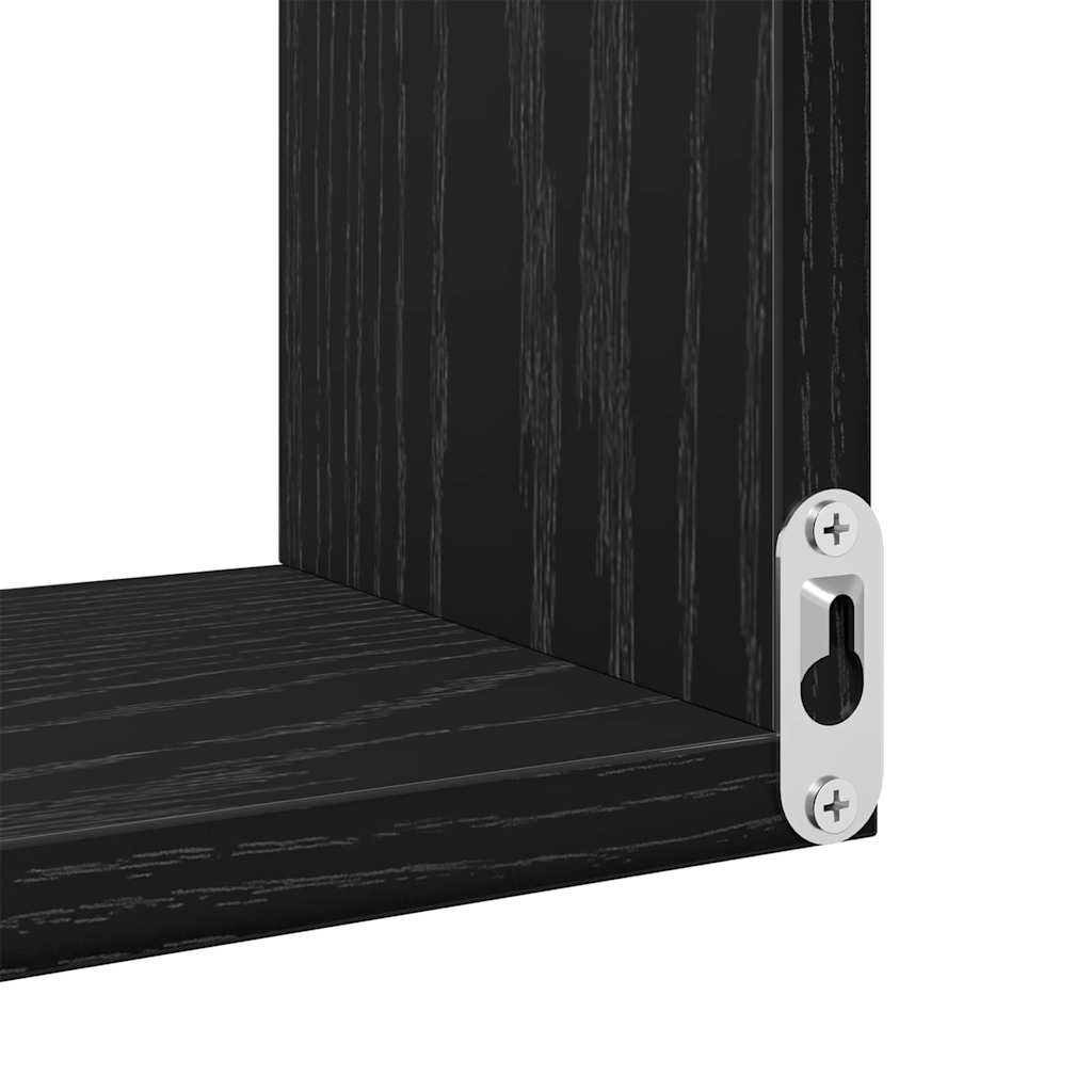 Wand-Eckregal mit Regal 2 pcs Schwarze Eiche 40 x 40 x 49,5 cm