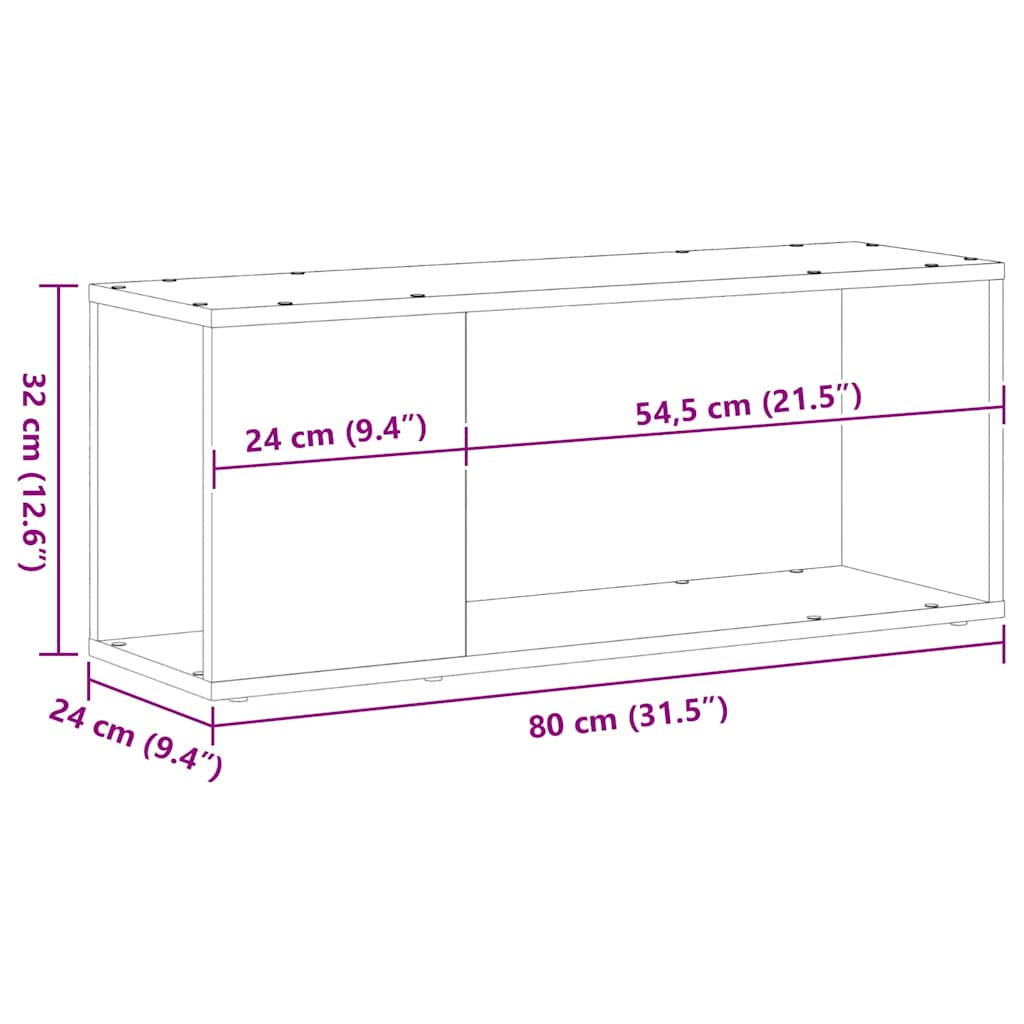 Unterhaltungszentrum Schwarz 80 x 24 x 32 cm Holzwerkstoff