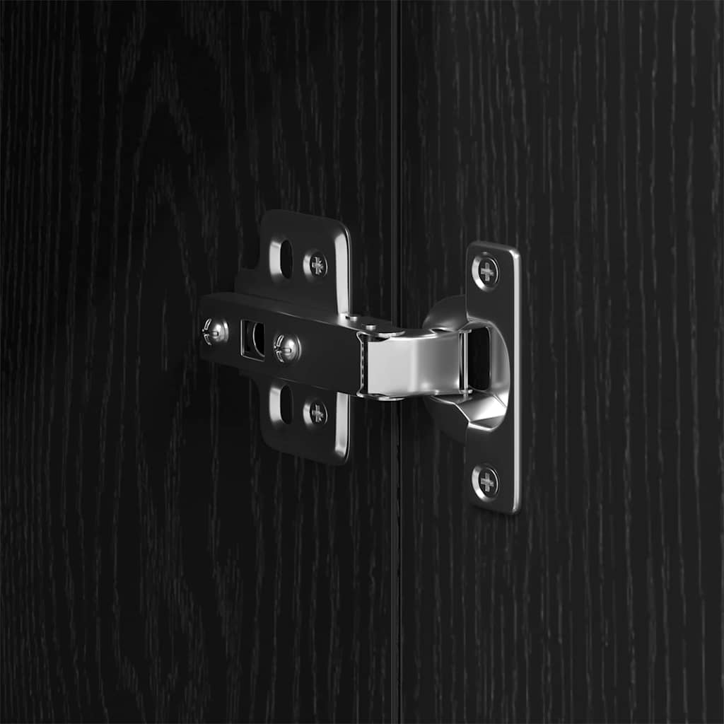 Badezimmer Schrank mit Regal Schwarze Eiche 30 x 30 x 190 cm