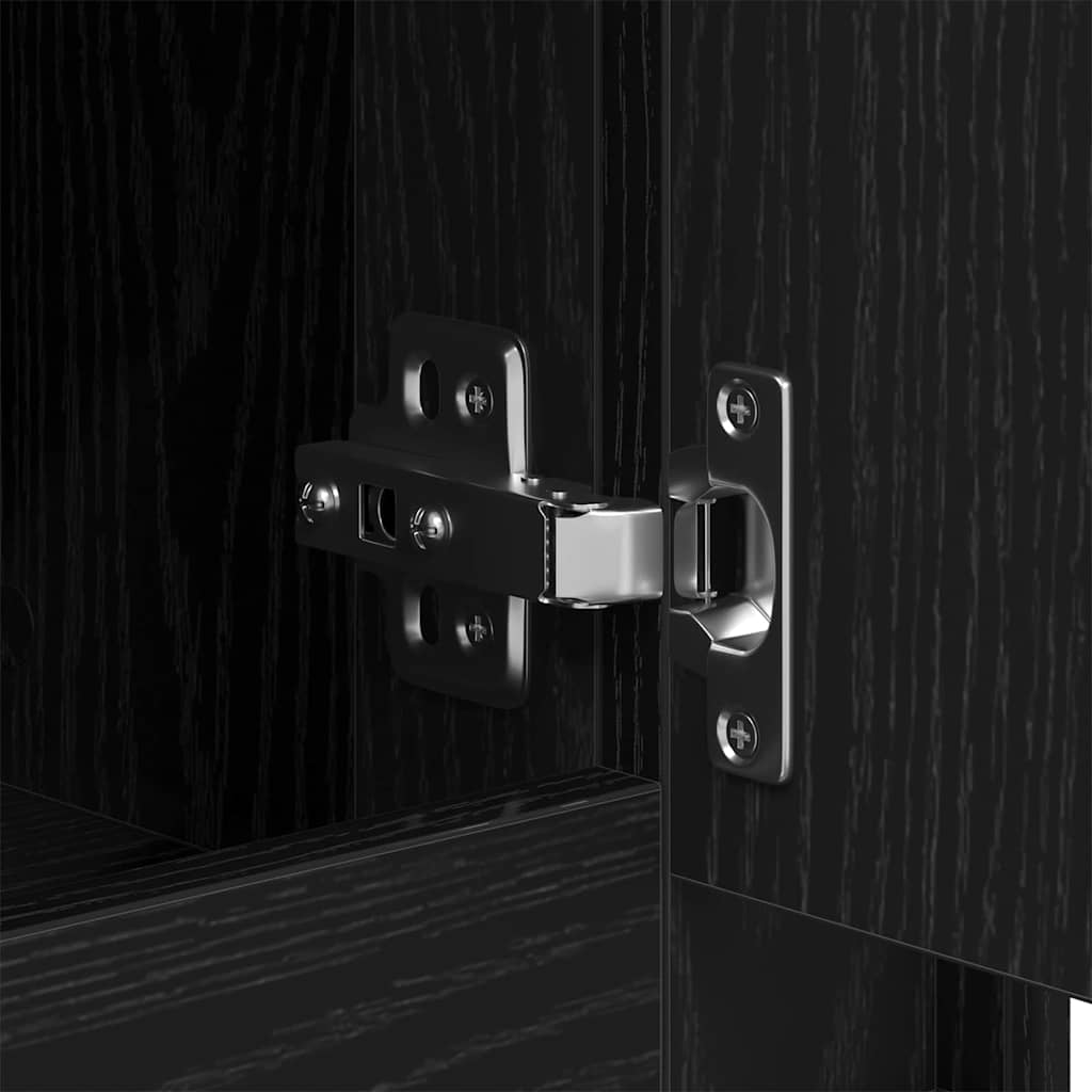 Sideboard Schwarz Eichen-Optik 102 x 35 x 55 cm Holzwerkstoff