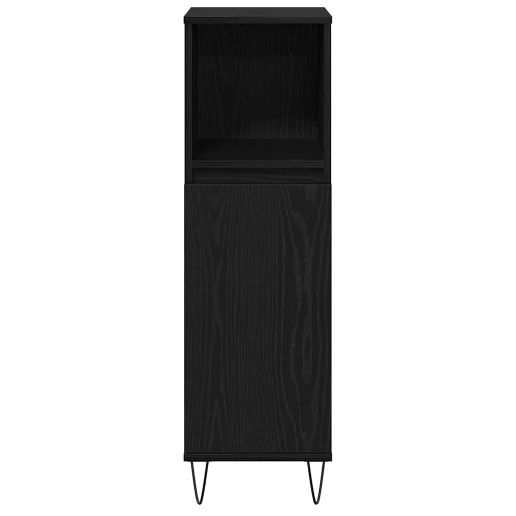 Badezimmer Schrank mit Speicher Schwarze Eiche 30 x 30 x 100 cm